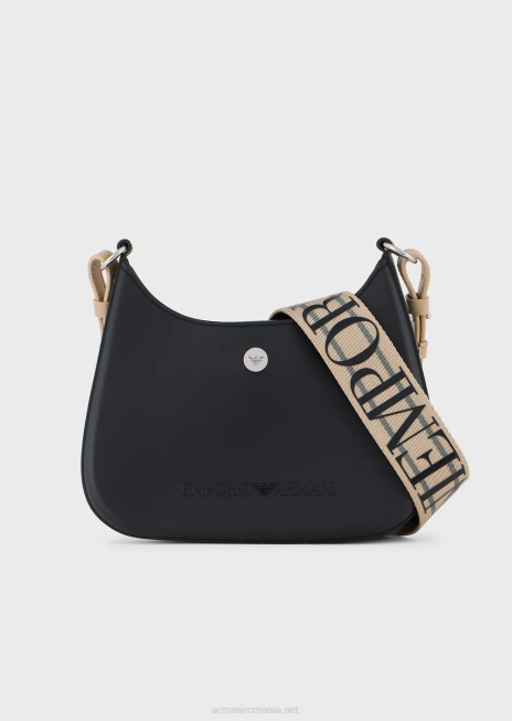 femei R802G650 geanta de umar din pvc reciclat Armani negru
