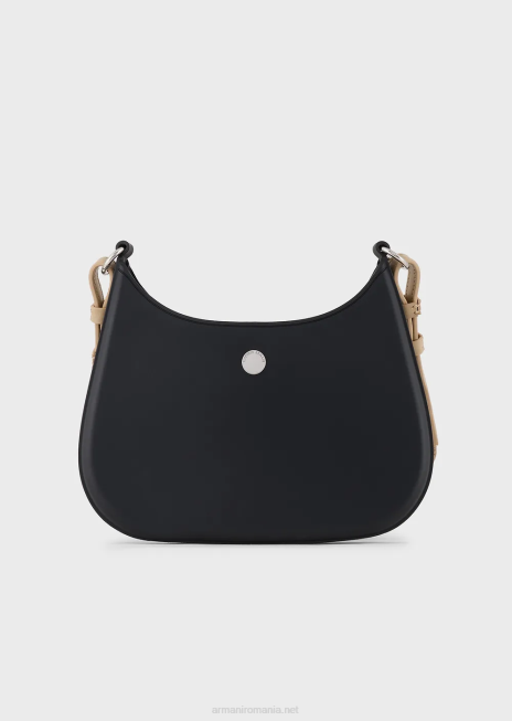 femei R802G650 geanta de umar din pvc reciclat Armani negru