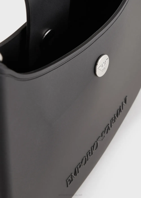 femei R802G650 geanta de umar din pvc reciclat Armani negru