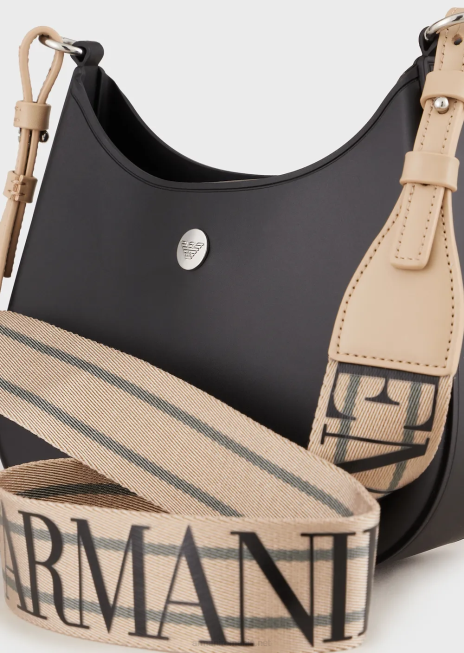 femei R802G650 geanta de umar din pvc reciclat Armani negru
