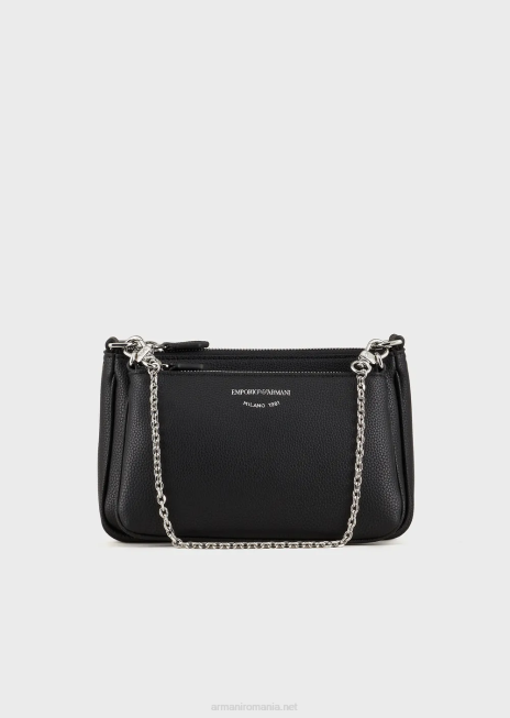 femei R802G651 mini geantă dublă cu imprimeu de căprioare cu curea de umăr Armani negru