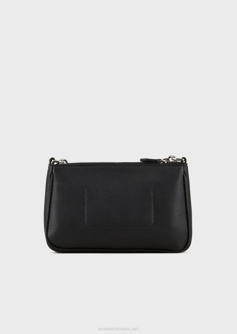 femei R802G651 mini geantă dublă cu imprimeu de căprioare cu curea de umăr Armani negru