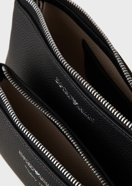 femei R802G651 mini geantă dublă cu imprimeu de căprioare cu curea de umăr Armani negru