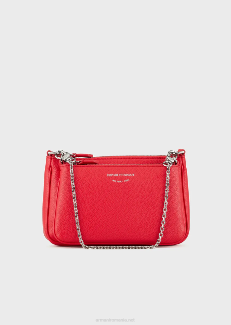 femei R802G653 mini geantă dublă cu imprimeu de căprioare cu curea de umăr Armani roșu