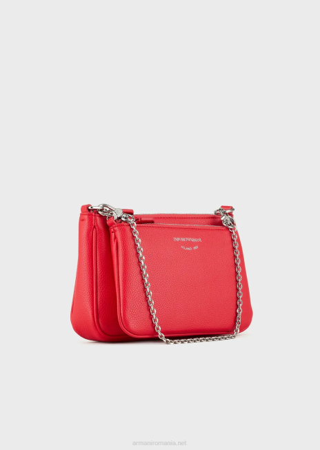 femei R802G653 mini geantă dublă cu imprimeu de căprioare cu curea de umăr Armani roșu